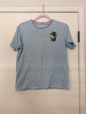 Free Planet Light Blue Tropical Palm Short Sleeve Tee